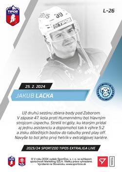 2023-24 SportZoo Live Tipos Extraliga #L-26 Jakub Lacka Back