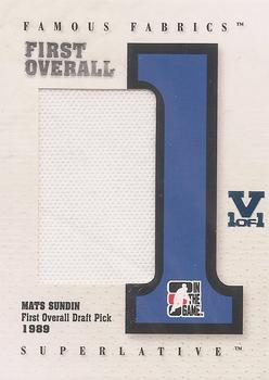 2015-16 In The Game Final Vault - 2007-08 In The Game Superlative - Famous Fabrics First Overall Silver (Blue Vault Stamp) #FO-17 Mats Sundin Front