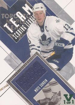2015-16 In The Game Final Vault - 2002-03 Be A Player First Edition - Team Scoring Leaders (Green Vault Stamp) #TSL-18 Mats Sundin Front