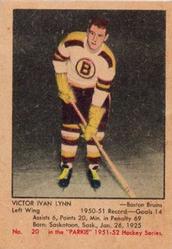 1951-52 Parkhurst #20 Victor Ivan Lynn Front