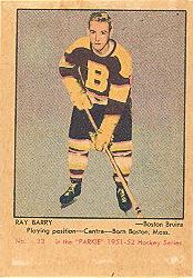 1951-52 Parkhurst #32 Ray Barry Front