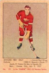 1951-52 Parkhurst #55 Leonard “Red” Kelly Front