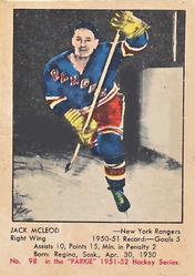 1951-52 Parkhurst #98 Jack McLeod Front