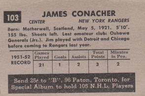 1952-53 Parkhurst #103 Jim Conacher Back