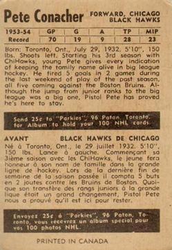 1954-55 Parkhurst #86 Pete Conacher Back