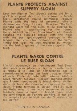 1954-55 Parkhurst #98 Jacques Plante / Tod Sloan Back
