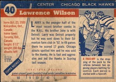 1954-55 Topps #40 Larry Wilson Back