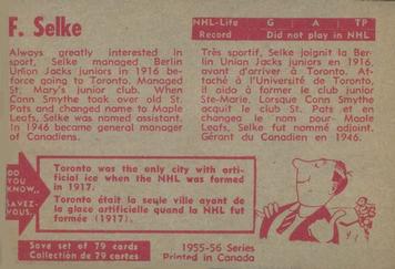 1955-56 Parkhurst #68 Frank Selke Back