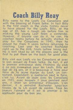 1957-58 Parkhurst #T25 Billy Reay Back