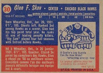 1957-58 Topps #30 Glen Skov Back