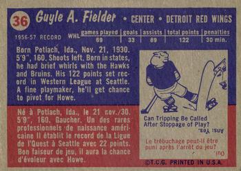 1957-58 Topps #36 Guyle Fielder Back