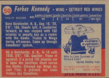 1957-58 Topps #50 Forbes Kennedy Back