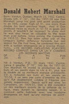 1958-59 Parkhurst #44 Don Marshall Back
