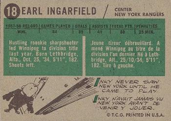 1958-59 Topps #18 Earl Ingarfield Back