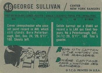 1958-59 Topps #48 George  Sullivan Back