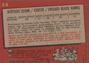 1959-60 Topps #13 Tod Sloan Back