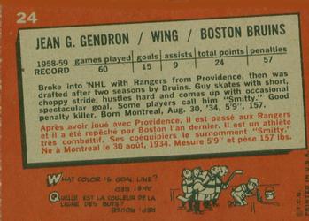 1959-60 Topps #24 Jean-Guy Gendron Back
