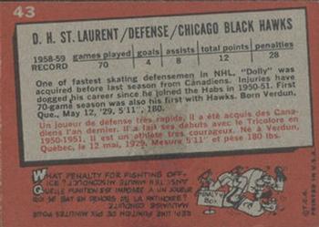 1959-60 Topps #43 Dollard St. Laurent Back