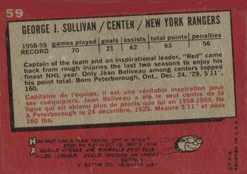 1959-60 Topps #59 George Sullivan Back