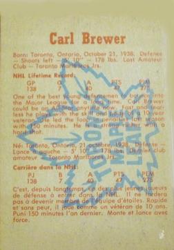1960-61 Parkhurst #18 Carl Brewer Back