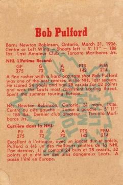 1960-61 Parkhurst #19 Bob Pulford Back
