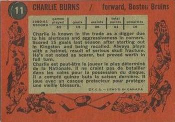 1961-62 Topps #11 Charlie Burns Back