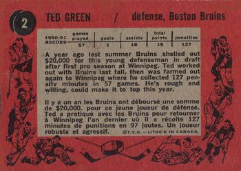 1961-62 Topps #2 Ted Green Back