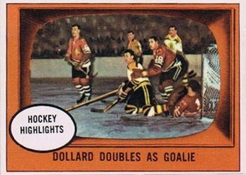 1961-62 Topps #44 Dollard Doubles As Goalie Front