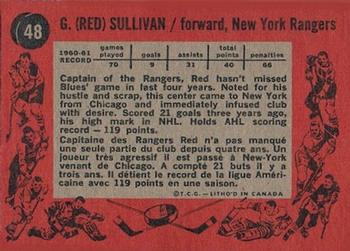 1961-62 Topps #48 Red Sullivan Back