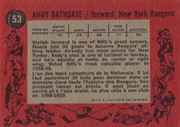 1961-62 Topps #53 Andy Bathgate Back