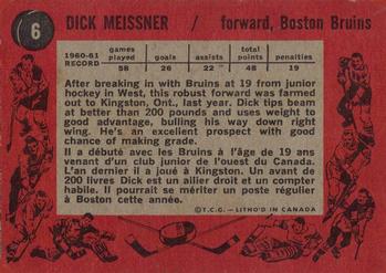 1961-62 Topps #6 Dick Meissner Back