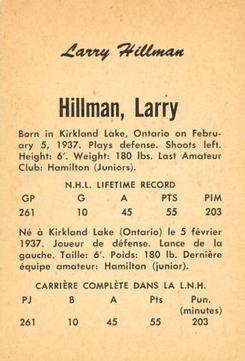 1962-63 Parkhurst #17 Larry Hillman Back