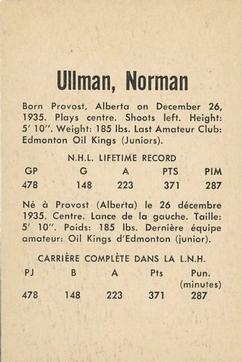 1962-63 Parkhurst #21 Norm Ullman Back