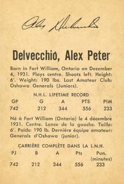 1962-63 Parkhurst #32 Alex Delvecchio Back
