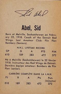 1962-63 Parkhurst #34 Sid Abel Back