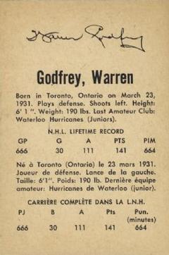1962-63 Parkhurst #36 Warren Godfrey Back