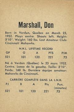 1962-63 Parkhurst #43 Don Marshall Back