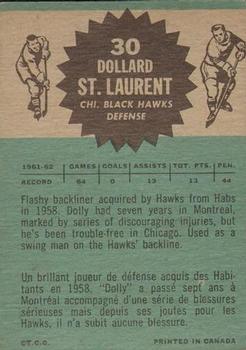 1962-63 Topps #30 Dollard St. Laurent Back