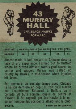 1962-63 Topps #43 Murray Hall Back
