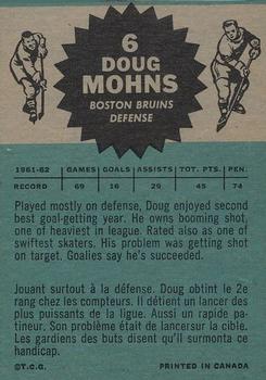1962-63 Topps #6 Doug Mohns Back