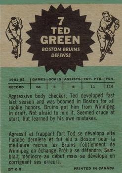 1962-63 Topps #7 Ted Green Back
