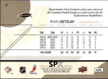 2010-11 SPx #2 Ryan Getzlaf  Back
