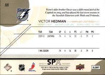 2010-11 SPx #88 Victor Hedman  Back