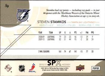 2010-11 SPx #89 Steven Stamkos  Back