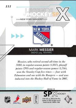 2010-11 SPx #111 Mark Messier  Back
