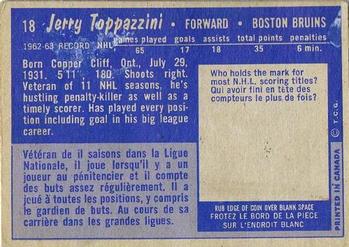 1963-64 Topps #18 Jerry Toppazzini Back