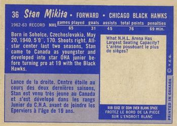 1963-64 Topps #36 Stan Mikita Back