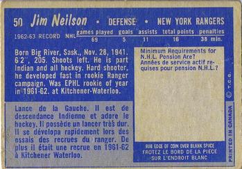 1963-64 Topps #50 Jim Neilson Back