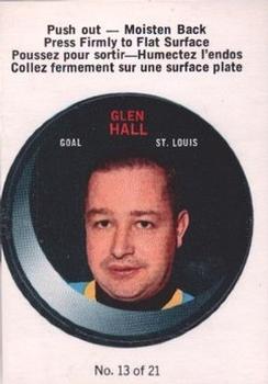 1968-69 O-Pee-Chee - Puck Stickers #13 Glenn Hall  Front