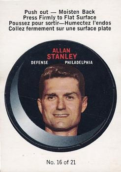 1968-69 O-Pee-Chee - Puck Stickers #16 Allan Stanley  Front